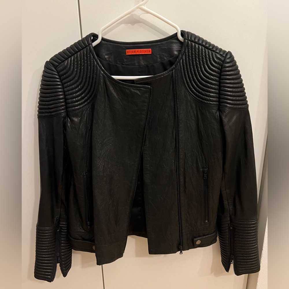 Leather Alice + Olivia Jacket